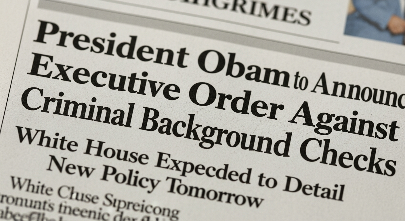 President Obama to Announce Executive Order Against Criminal Background Checks