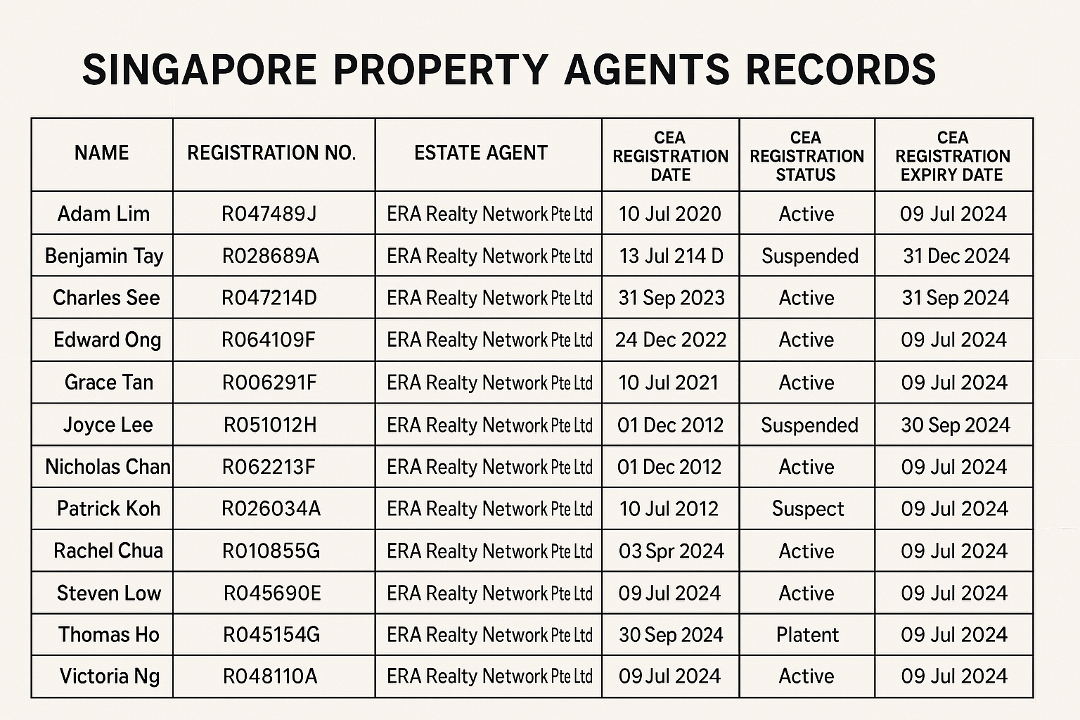 Singapore Disciplinary records of property agents now easier to view on updated CEA register
