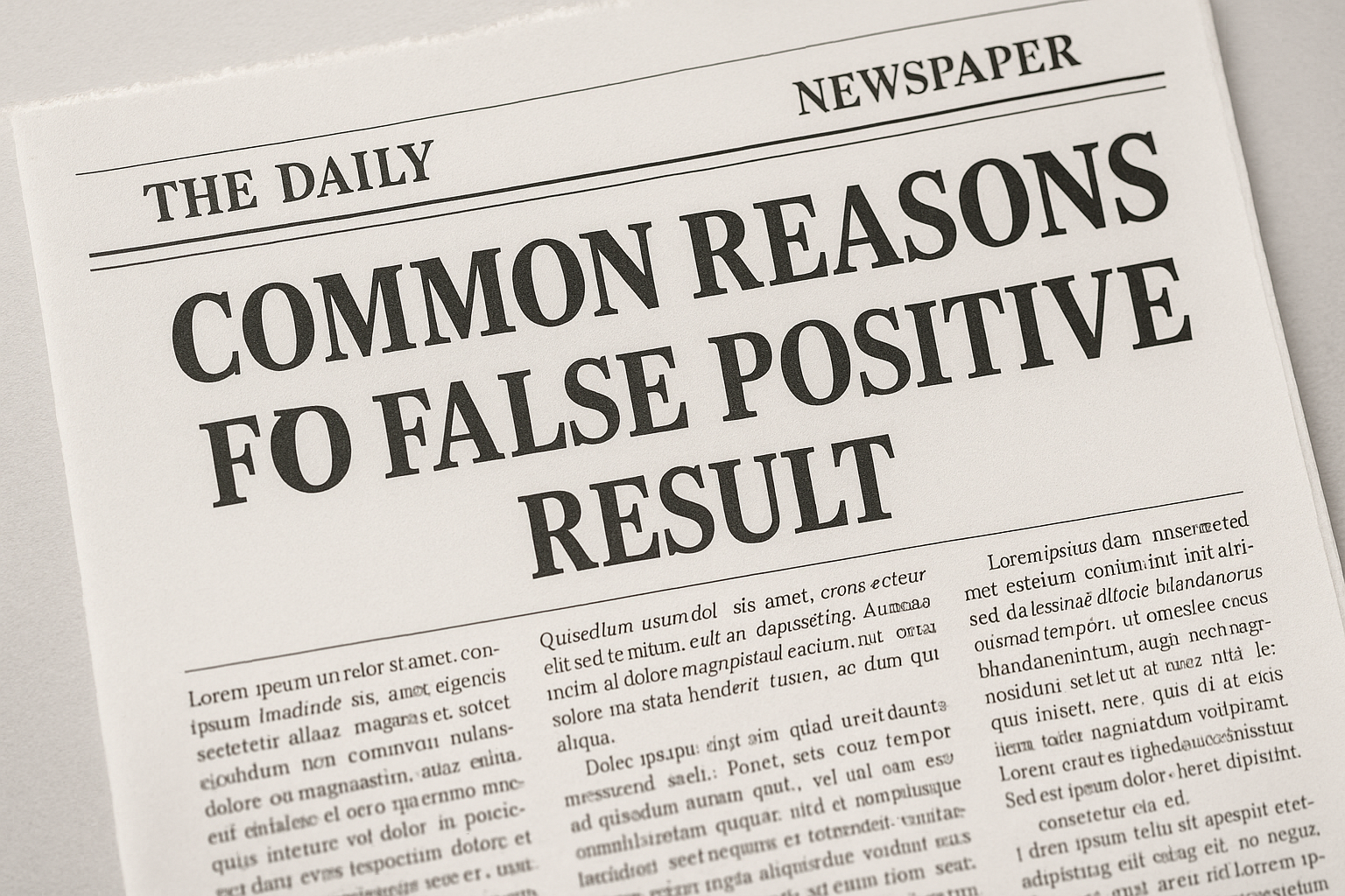 Common Reasons for A False Positive Result
