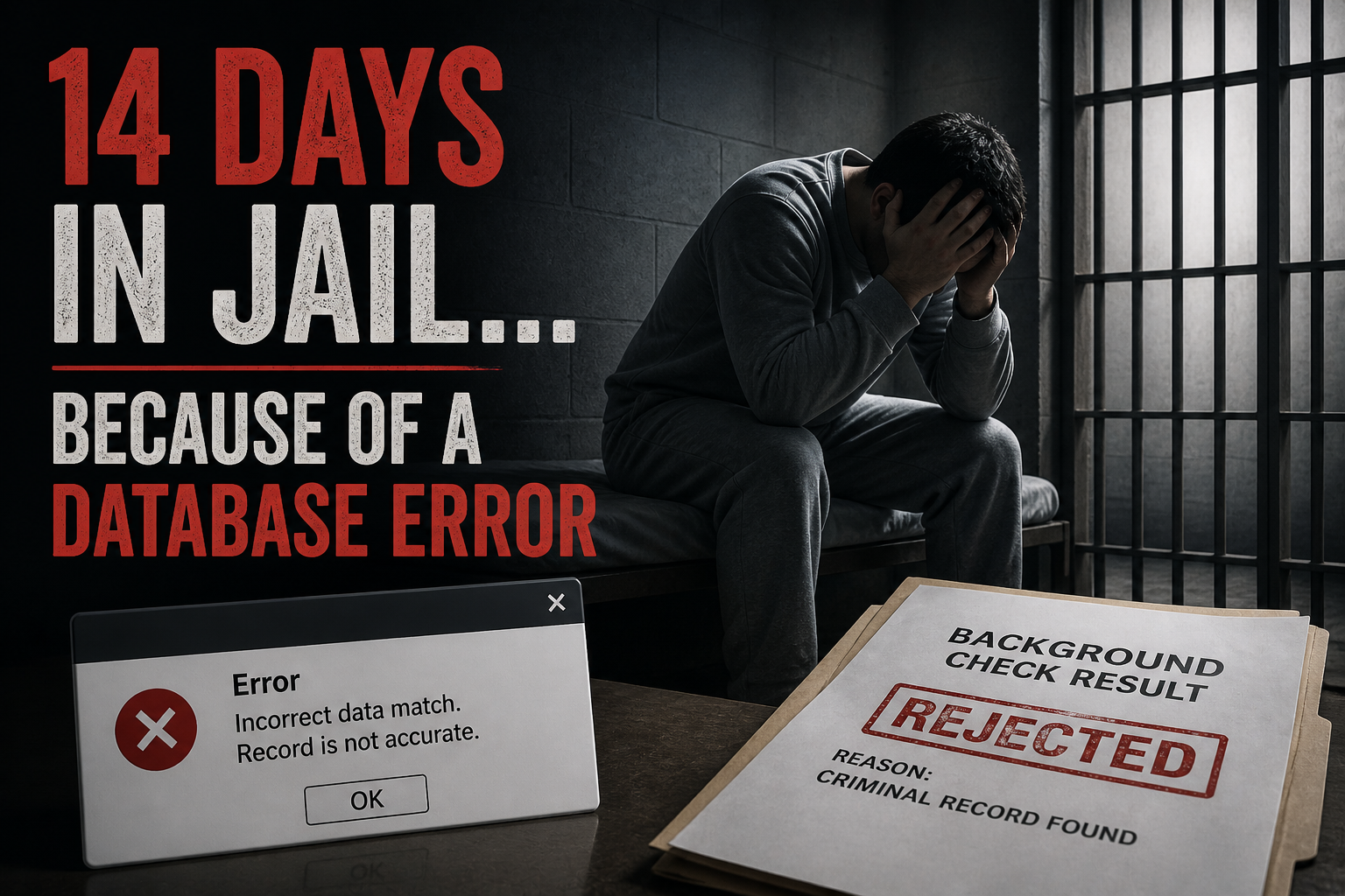 14 days in jail… because of a database error